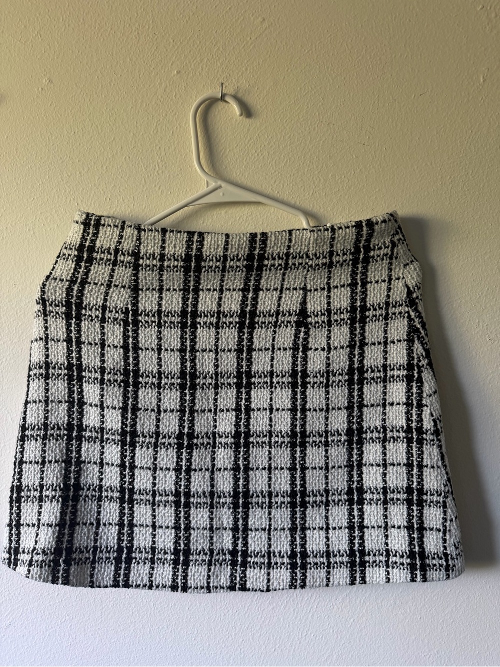 Storia Black and White Plaid Mini Skirt